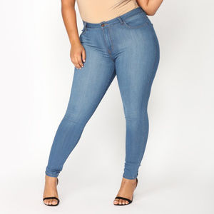 Classic Mid Rise Skinny Jeans - Medium Blue
